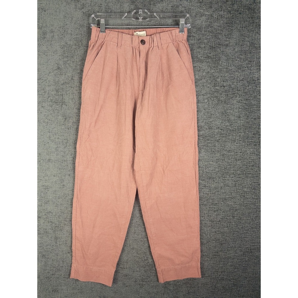 NEW Madewell Pants Womens XS Corduroy Pull On Cropped Relaxed Cotton Pleated